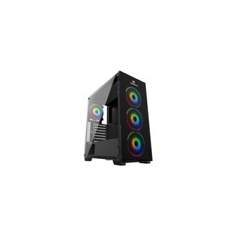 GameBooster GB-PE05B RGB Sıvı Soğutmalı 4 Fanlı Siyah Dikey Kullanım Mid Tower Oyuncu Bilgisayar Kasası