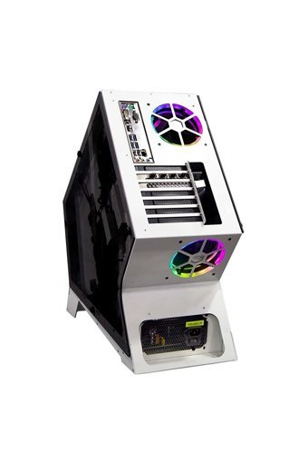 Dragos Eagle Eye White RGB Mesh Sıvı Soğutmalı 6 Fanlı Beyaz Dikey Kullanım ATX Oyuncu Bilgisayar Kasası