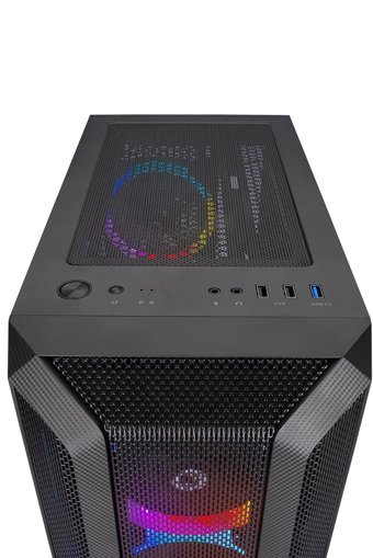Rampage Reaction RGB Mesh 6 Fanlı Siyah Dikey Kullanım ATX Oyuncu Bilgisayar Kasası