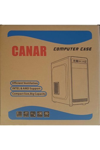 Canar 950 Black 3 Fanlı Siyah Dikey Kullanım Micro ATX Boş Bilgisayar Kasası