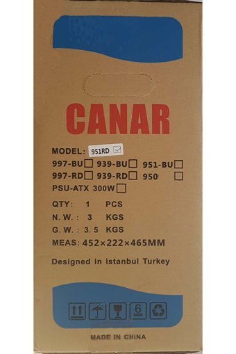 Canar 950 Black 3 Fanlı Siyah Dikey Kullanım Micro ATX Boş Bilgisayar Kasası