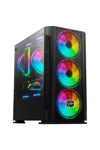 Aizen Z18 I5-3470 RGB Mesh Sıvı Soğutmalı 8 Fanlı Siyah Dikey Kullanım ATX Toplanmış Bilgisayar Kasası