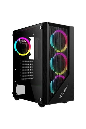 Gameline Gx60 Mega RGB Mesh 8 Fanlı Siyah Dikey Kullanım Mid Tower Toplanmış Bilgisayar Kasası