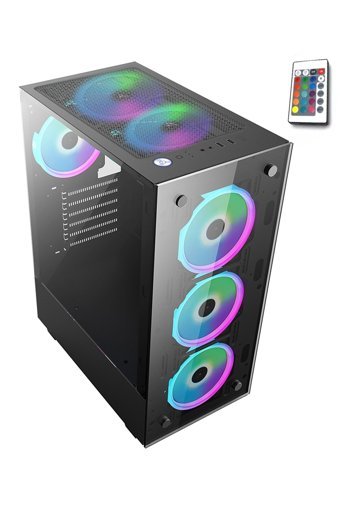 Blueforce Stronger RGB Mesh Sıvı Soğutmalı 6 Fanlı Siyah Dikey Kullanım Mid Tower Oyuncu Bilgisayar Kasası