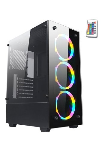 Blueforce Stronger RGB Mesh Sıvı Soğutmalı 6 Fanlı Siyah Dikey Kullanım Mid Tower Oyuncu Bilgisayar Kasası