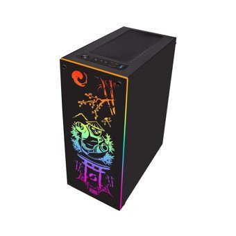 Dragos Panda Kick RGB Mesh Sıvı Soğutmalı 3 Fanlı Siyah Dikey Kullanım Micro ATX Oyuncu Bilgisayar Kasası