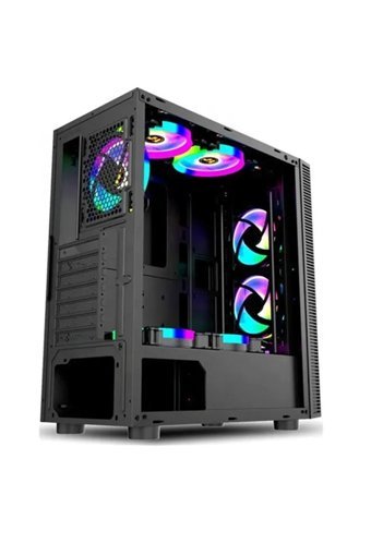 Archon PARS 5015G RGB Mesh Sıvı Soğutmalı 5 Fanlı Siyah Dikey Kullanım Mid Tower Oyuncu Bilgisayar Kasası