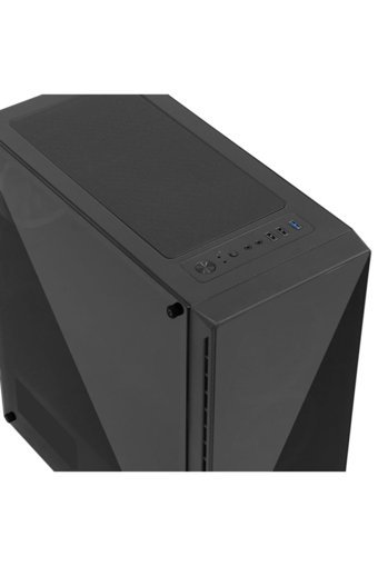 Gameforce Glass Large RGB Mesh Sıvı Soğutmalı 6 Fanlı Siyah Dikey Kullanım Mid Tower Oyuncu Bilgisayar Kasası