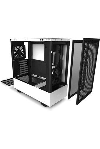 Nzxt H510 Flow CA-H52FW-01 RGB Mesh Sıvı Soğutmalı 2 Fanlı Siyah Dikey Kullanım Mid Tower Oyuncu Bilgisayar Kasası