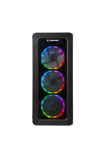 Rampage Espectro RGB Mesh Sıvı Soğutmalı 6 Fanlı Siyah Dikey Kullanım ATX Oyuncu Bilgisayar Kasası