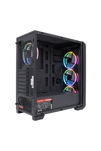 Rampage Espectro RGB Mesh Sıvı Soğutmalı 6 Fanlı Siyah Dikey Kullanım ATX Oyuncu Bilgisayar Kasası