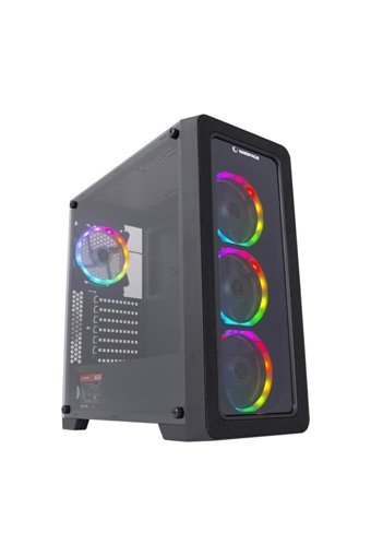 Rampage Espectro RGB Mesh Sıvı Soğutmalı 6 Fanlı Siyah Dikey Kullanım ATX Oyuncu Bilgisayar Kasası