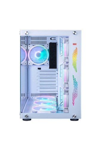 Dragos Warfire RGB Mesh Sıvı Soğutmalı 7 Fanlı Beyaz Dikey Kullanım Full Tower Oyuncu Bilgisayar Kasası