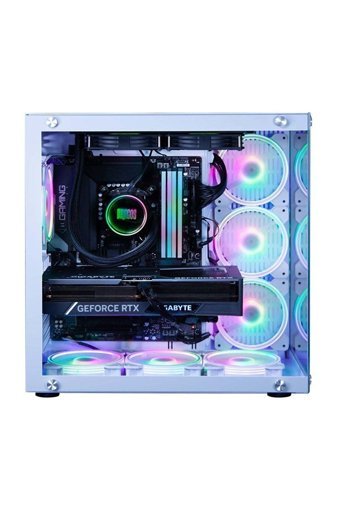 Dragos Warfire RGB Mesh Sıvı Soğutmalı 7 Fanlı Beyaz Dikey Kullanım Full Tower Oyuncu Bilgisayar Kasası