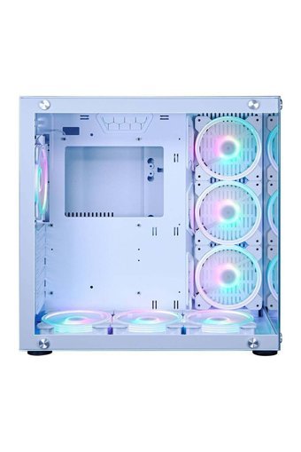 Dragos Warfire RGB Mesh Sıvı Soğutmalı 7 Fanlı Beyaz Dikey Kullanım Full Tower Oyuncu Bilgisayar Kasası