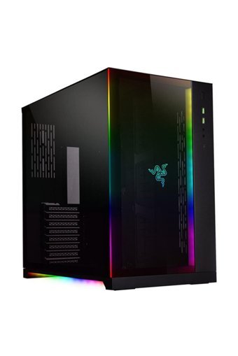 Lian Dynamic Razer Edition Rgb RGB Mesh Sıvı Soğutmalı 3 Fanlı Siyah Dikey Kullanım ATX Oyuncu Bilgisayar Kasası