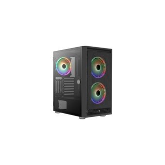 Aerocool Graphite RGB Mesh Sıvı Soğutmalı 3 Fanlı Siyah Dikey Kullanım Mid Tower Oyuncu Bilgisayar Kasası