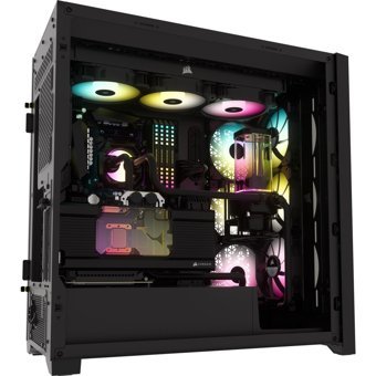 Corsair CC-9011212-WW Icue 5000X RGB Mesh Sıvı Soğutmalı 7 Fanlı Siyah Dikey Kullanım Mid Tower Oyuncu Bilgisayar Kasası