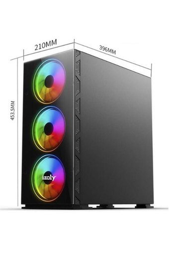 Izoly Cyperpunk Ax6 RGB Mesh 4 Fanlı Siyah Dikey Kullanım Full Tower Oyuncu Bilgisayar Kasası