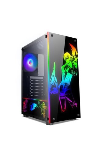 Razador RC-07 Pulsar RGB Mesh 3 Fanlı Siyah Dikey Kullanım Micro ATX Oyuncu Bilgisayar Kasası