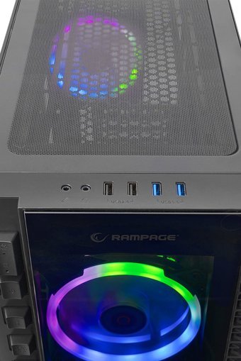 Rampage X-Titan RGB Mesh 4 Fanlı Siyah Dikey Kullanım Full Tower Oyuncu Bilgisayar Kasası