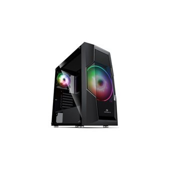 GameBooster GB-G2057B RGB Mesh Sıvı Soğutmalı 2 Fanlı Siyah Dikey Kullanım Mid Tower Oyuncu Bilgisayar Kasası