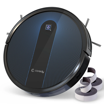 Coredy R650 Moplu Çift Fırçalı Hepa Filtreli 1600 Pa Siyah Robot Süpürge ve Paspas