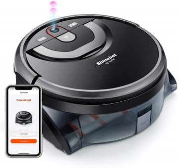 ILife Shinebot w450 Haritalı Moplu Siyah Robot Süpürge ve Paspas