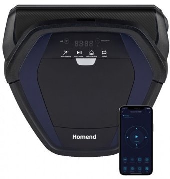Homend Alex 1280H Moplu 2000 Pa Siyah Robot Süpürge ve Paspas