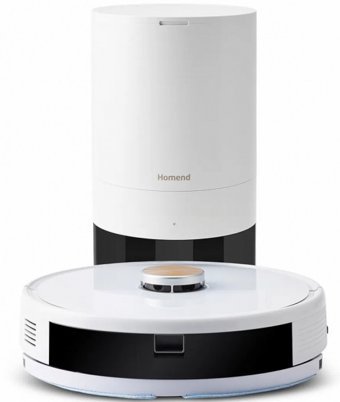 Homend Alex Laser Power 1284H Haritalı Moplu Çift Fırçalı 3000 Pa Beyaz Robot Süpürge ve Paspas