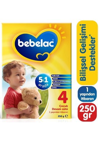 Bebelac 5'i 1 Arada Laktozsuz Tahılsız 4 Numara Devam Sütü 250 gr