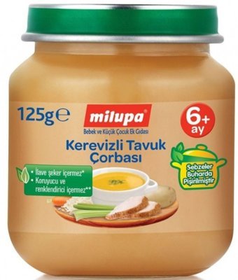 Milupa Kerevizli Tavuklu Laktozsuz Tahıllı Sebzeli Kavanoz Maması 125 gr