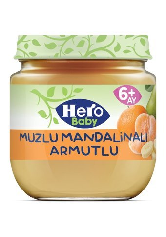 Hero Baby Muzlu Mandalinalı Armutlu Laktozsuz Tahılsız Meyveli Kavanoz Maması 125 gr