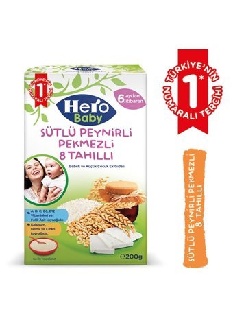 Hero Baby Peynirli Pekmezli Laktozsuz Tahıllı Kaşık Maması 200 gr