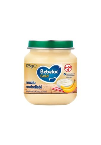 Bebelac Gold Muzlu Muhallebi Laktozsuz Tahılsız Meyveli Kavanoz Maması 125 gr