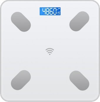 Yui TZC-001 Yağ Ölçen Vücut Analizi Yapan Bluetoothlu Kas Ölçen Cam Dijital Akıllı Tartı Beyaz