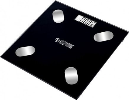 Smartness SN-1073 Yağ Ölçen Vücut Analizi Yapan Bluetoothlu Kas Ölçen Cam Dijital Akıllı Tartı Siyah