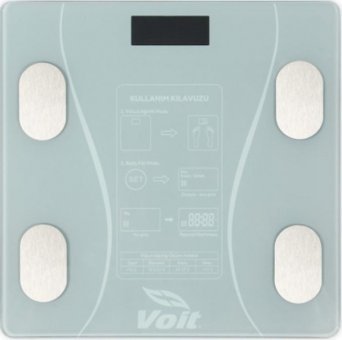 Voit BLT 5000 Yağ Ölçen Bluetoothlu Kas Ölçen Şarjlı Cam Dijital Akıllı Tartı