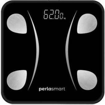 Perlasmart Yağ Ölçen Vücut Analizi Yapan Bluetoothlu Şarjlı Cam Dijital Akıllı Tartı Siyah