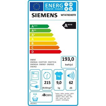 Siemens iQ700 WT47XEH0TR 9 kg A+++ Enerji Sınıfı Isı Pompalı Wifi Kurutma Makinesi