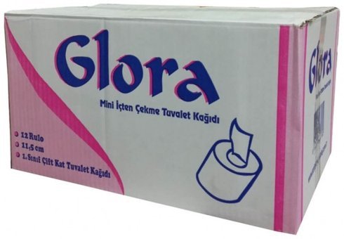 Glora Mini 2 Katlı İçten Çekmeli 12'li Rulo Tuvalet Kağıdı