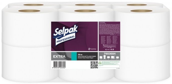 Selpak Professional 2 Katlı İçten Çekmeli 12'li Rulo Tuvalet Kağıdı
