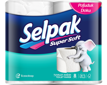 Selpak 3 Katlı 8'li Rulo Tuvalet Kağıdı
