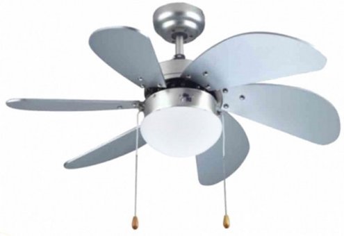 Vanti KCF282 Işıklı Metal 6 Kanatlı Gümüş Tavan Vantilatörü