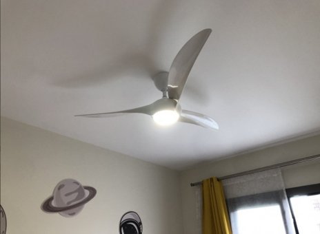 Alsanfan 52PRF-7063 Işıklı Kumandalı Plastik 3 Kanatlı Beyaz Tavan Vantilatörü