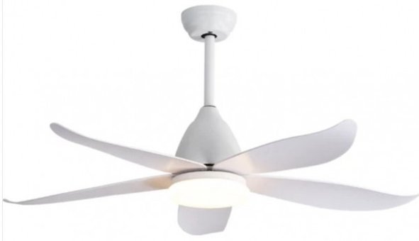 Dekorfan DKF-502 Işıklı Kumandalı Plastik 5 Kanatlı Beyaz Tavan Vantilatörü
