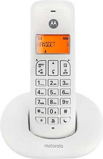 Motorola E201 50 Kayıt 1 Ahize Telsiz Telefon Beyaz