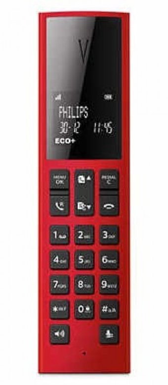 Philips Linea V M350 50 Kayıt 1 Ahize Telsiz Telefon Kırmızı
