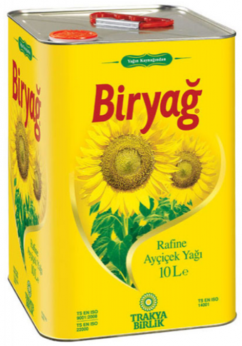 Biryağ Rafine Teneke Ayçiçek Yağı 10 lt