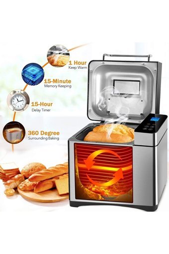 Bilge Home Coocher 5239 Tek Hazneli 3 Karıştırıcılı Zaman Ayarlı 710 W Inox Ekmek Yapma Makinesi
